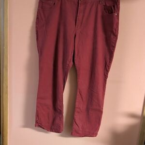 Elegant Boot Cut Jeans in Rich Red